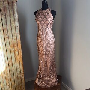 Morgan & Co. Bronze Sequin Gown